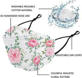 img 3 attached to 5PC Reusable Women Floral Face_Masks