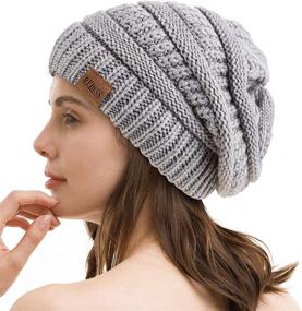 img 4 attached to 🧣 Winter Warmth Redefined: REDESS Slouchy Beanie Hat for Men and Women - Stylish Chunky Cable Knit Cap