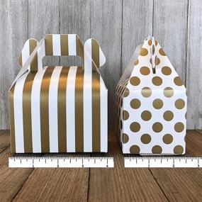 img 3 attached to 🎁 36 Pack Gold and White Chevron, Stripe, and Polka Dot Paper Gable Favor Boxes - Outside the Box Papers