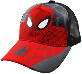img 1 attached to Spider Cartoon Snapback Baseball Black14 Boys' Accessories in Hats & Caps