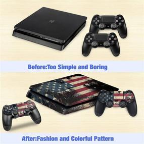 img 1 attached to USA Flag Vinyl Skin Sticker Деколь для консоли и контроллеров PS4 Slim - PlayStation 4 Slim Весь корпус