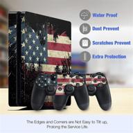 usa flag vinyl skin sticker деколь для консоли и контроллеров ps4 slim - playstation 4 slim весь корпус логотип