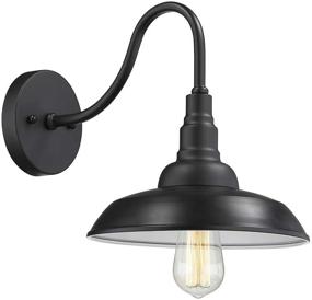 img 4 attached to 🔦 Emliviar 10-Inch Black Finish Gooseneck Farmhouse Barn Light, Model 523 BK