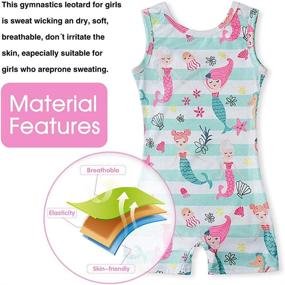 img 1 attached to 🤸 GuideZone Sparkly Tank Gymnastics Leotard for Girls - Quick Dry One-Piece Outfits with Shorts - Ages 3-7