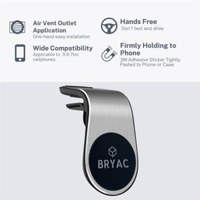 img 1 attached to 📱 Sleek Silver BRYAC Universal L Type Car Mount: Reliable Air Vent Clip Stand Holder for Mobile Phone