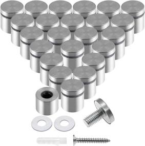 img 4 attached to 🔩 24 Pcs 1x1 Stainless Steel Standoff Screws for Wall Sign Mounting - Advertising Glass Standoff Nail for Hanging Acrylic Picture Frame, Silver