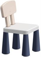 🪑 blue kindergarten plastic stool with backrest - strong, durable, lightweight, and easy to move логотип