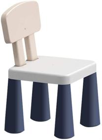 img 1 attached to 🪑 Blue Kindergarten Plastic Stool with Backrest - Strong, Durable, Lightweight, and Easy to Move