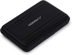 img 4 attached to 📸 Efficient Black Aluminum SD Card Carrying Case for Computer Camera Media Storage - Honsky UHS-I SD Micro SD SDHC SDXC TF SecureDigital Memory Card Organizer Box Keeper