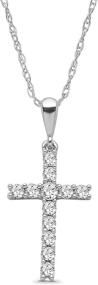 img 4 attached to 💎 Dazzling Diamond Pendant Necklace: Exquisite Sterling Silver Girls' Jewelry