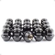 🔧 wheel accessories parts: set of 20 black 12x1.5 lug nuts - oem style, 19mm hex, ford escape, lincoln mkc, mkz nut replacement logo
