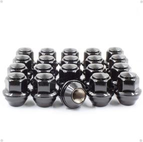 img 4 attached to 🔧 Wheel Accessories Parts: Set of 20 Black 12x1.5 Lug Nuts - OEM Style, 19mm Hex, Ford Escape, Lincoln MKC, MKZ Nut Replacement