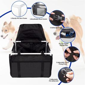 img 1 attached to 🐶 Batebi Dog Booster Car Seat: Reinforced Walls and 3 Fixed Straps for Small Pets