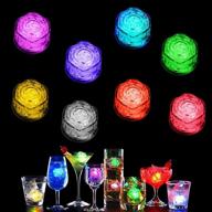 12 pack led ice cubes for drinks, colorful liquid sensor lights, party decorative multicolor set of 12 pcs simulation ice cube lights up - rose логотип