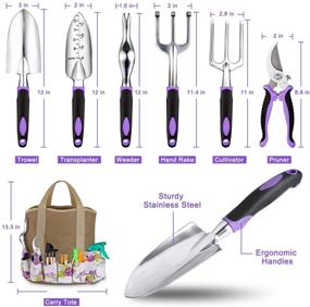 img 3 attached to 🌿 Tudoccy Garden Tools Set 83 Piece - Heavy Duty Aluminum Gardening Tools with Succulent Tools Set Included: Non-Slip Ergonomic Handle, Durable Storage Tote Bag - Ideal Gifts for Men and Women