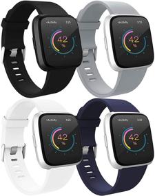 img 4 attached to 🎈 Adepoy Подходят для Fitbit Versa 2 Браслеты - Мягкие Регулируемые Спортивные Заменяемые Ремешки для Женщин и Мужчин, Совместимые с Fitbit Versa/Versa 2/Versa Lite/Versa SE