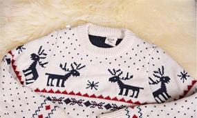 img 1 attached to 🎅 Boys' Christmas Clothing: Knitted Fireplace Reindeer for Children