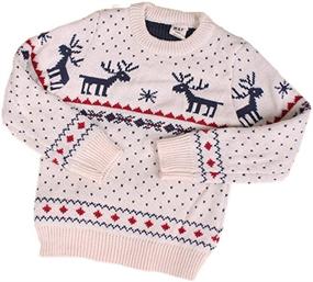 img 4 attached to 🎅 Boys' Christmas Clothing: Knitted Fireplace Reindeer for Children