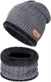 img 4 attached to ❄️ Winter Beanie Hat & Scarf Set: Cozy Knit Skull Cap for Men and Women