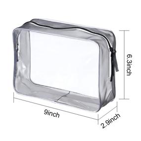 img 3 attached to 💼 Pangda 5 Pack Clear PVC Zippered Toiletry Carry Pouch - Ideal Cosmetic Makeup Bag for Travel, Vacation, Bathroom, and Organizing (Large, Transparent)