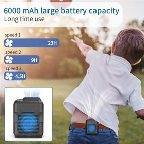 img 2 attached to 🌬️ Stay Cool and Comfortable Anywhere: 6000mAh Waist Clip Fan with 23H Working Time and Portable Hands-free Design