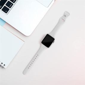 img 3 attached to 📱 Acrbiutu Ремешки для Apple Watch 38mm/40mm - тонкий заменительный спортивный ремешок для iWatch SE/Series 1/2/3/4/5/6 (Белый)