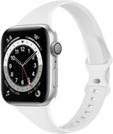 📱 acrbiutu ремешки для apple watch 38mm/40mm - тонкий заменительный спортивный ремешок для iwatch se/series 1/2/3/4/5/6 (белый) логотип