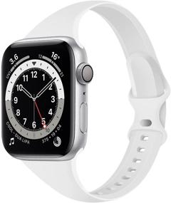 img 4 attached to 📱 Acrbiutu Ремешки для Apple Watch 38mm/40mm - тонкий заменительный спортивный ремешок для iWatch SE/Series 1/2/3/4/5/6 (Белый)