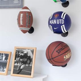 img 1 attached to Black Metal Rack Set of 2 - Wallniture Palla Ball Organizers and Storage for Soccer Ball & Basketball