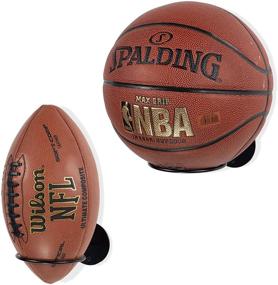 img 4 attached to Black Metal Rack Set of 2 - Wallniture Palla Ball Organizers and Storage for Soccer Ball & Basketball