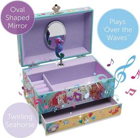 img 3 attached to 🧜 Lucy Locket - 'Enchanting Mermaid' Musical Jewelry Box for Kids - Pink Glittery Children's Jewelry Box with Ring Holder