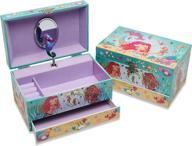 🧜 lucy locket - 'enchanting mermaid' musical jewelry box for kids - pink glittery children's jewelry box with ring holder logo