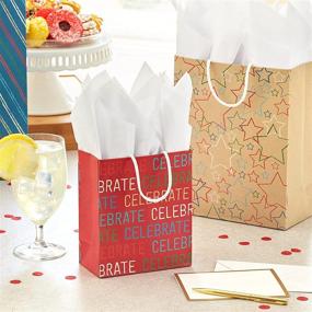 img 3 attached to 🎁 Hallmark Recyclable Gift Bag Assortment - 8 Bags for Various Celebrations: Birthdays, Graduations, Father's Day - Stars, Stripes, Red, Blue, Kraft Brown