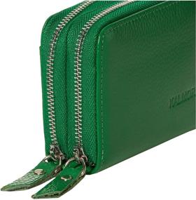 img 1 attached to 💼 Stay Protected and Organized with KALMOR Leather Double Zipper Wallets: RFID Blocking Purse for Women with Coin Pocket