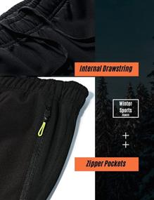 img 1 attached to 🔥 Stay Warm and Protected with DEMOZU Men's Fleece Lined Cycling Running Pants - Thermal Windproof Winter Gear for Cold Weather Mountain Biking