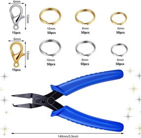 img 3 attached to 📿 All-in-One Jewelry Chain Making Set: 300 Double-Layer Split Rings, 30 Lobster Clasps, Pliers, and Jump Loops for Jewelry DIY Making