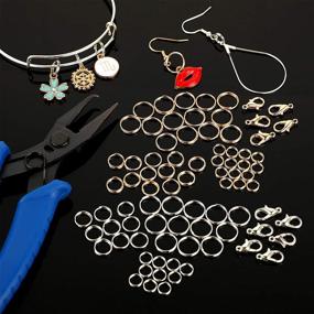 img 1 attached to 📿 All-in-One Jewelry Chain Making Set: 300 Double-Layer Split Rings, 30 Lobster Clasps, Pliers, and Jump Loops for Jewelry DIY Making