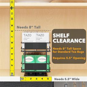 img 1 attached to 🍵 SpaceAid Pull Out Tea Bag Organizer Rack for Kitchen Cabinets - Heavy Duty Slide Out Teabag Organizer with 1 Drawer 2-Tier, 70 Labels, Chalk Marker - Black, 5.6&#34;W x 10.6&#34;D x 6.6&#34;H