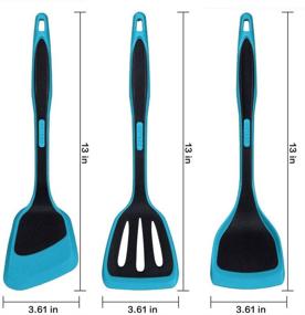 img 3 attached to DESLON Silicone Spatula Set - 3 Piece Heat Resistant Turner Spatulas for Cooking Utensils, Burgers, Teal