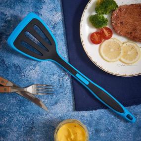 img 2 attached to DESLON Silicone Spatula Set - 3 Piece Heat Resistant Turner Spatulas for Cooking Utensils, Burgers, Teal