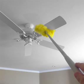 img 3 attached to Evelots Ceiling Fan Duster: Dual-Sided Static 🧹 Microfiber Brush with up to 9 Feet Reach