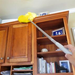 img 1 attached to Evelots Ceiling Fan Duster: Dual-Sided Static 🧹 Microfiber Brush with up to 9 Feet Reach
