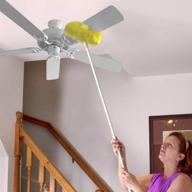evelots ceiling fan duster: dual-sided static 🧹 microfiber brush with up to 9 feet reach logo
