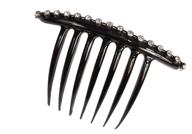 💎 exquisite hand-decorated french twist comb: black banding of stunning swarovski crystals, large size.65 ounce logo