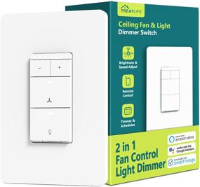 img 4 attached to 🔒 Treatlife Smart Ceiling Fan Control and Dimmer Light Switch: Wi-Fi Enabled, Alexa and Google Home Compatible with Remote Control