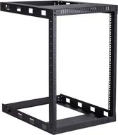 🔧 techtoo open frame wall mount rack - heavy duty 15u 19-inch server equipment rack, 17.75-inch depth, black logo
