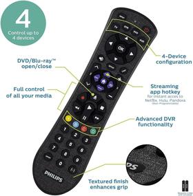 img 3 attached to 📱 Philips Universal Remote Control for Samsung, Vizio, LG, Sony, Sharp, Roku, Apple TV, TCL, Panasonic, Smart TVs: Streamline Your Entertainment Experience with the SRP4320G/27