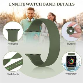 img 3 attached to 🌈 Unnite Stretchy Solo Loop Bands: Silicone Sports Band for Apple Watch 38mm, 40mm, 42mm, 44mm - Compatible with iWatch Series SE/6/5/4/3/2/1 - Elastic Replacement Wristband for Women and Men