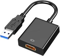 🔌 usb to hdmi adapter - convert video from usb 3.0/2.0 to hdmi for multi-display - windows 7 8 10 pc laptop & desktop, monitor, projector, hdtv [not compatible with chromebook] logo