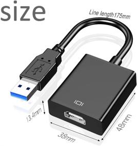 img 3 attached to 🔌 USB to HDMI Adapter - Convert Video from USB 3.0/2.0 to HDMI for Multi-Display - Windows 7 8 10 PC Laptop & Desktop, Monitor, Projector, HDTV [Not Compatible with Chromebook]